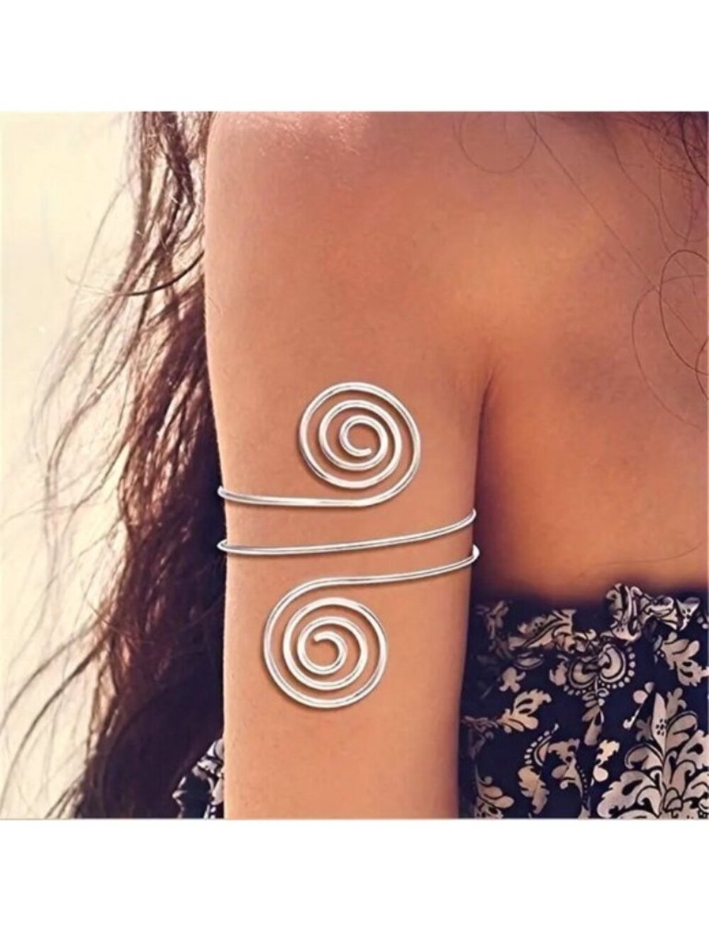 Upper Arm Cuff Bracelet Sexy Armlet Swirl Egyptian Goddess Greek Stylish Trendy